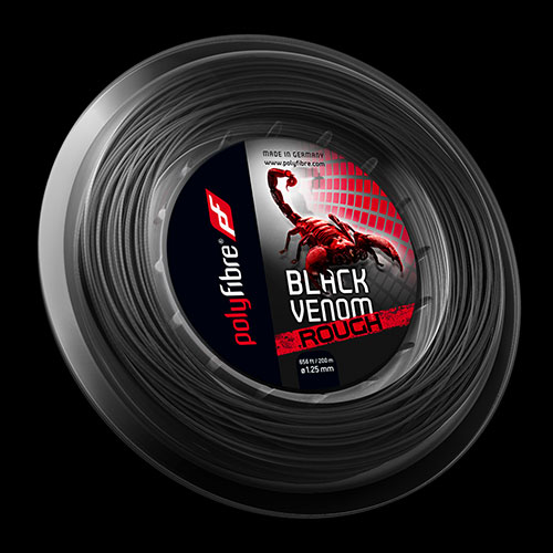 Tenisový výplet Polyfibre Black Venom Rough - 1.25mm, role 200m Tenisový výplet Polyfibre Black Venom Rough - 1.25mm, role 200m