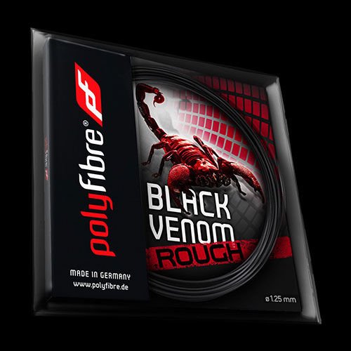 Tenisový výplet Polyfibre Black Venom Rough - 1,25mm, set 12m Tenisový výplet Polyfibre Black Venom Rough - 1,25mm, set 12m