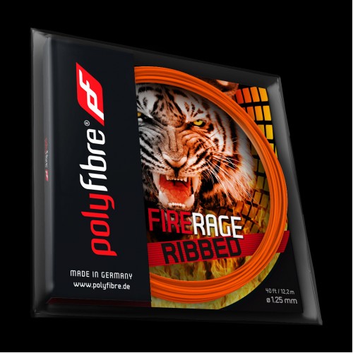 Tenisový výplet Polyfibre Fire Rage Ribbed - 1.25mm, set 12m